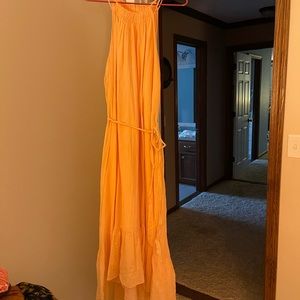 Light peach high low beach dress